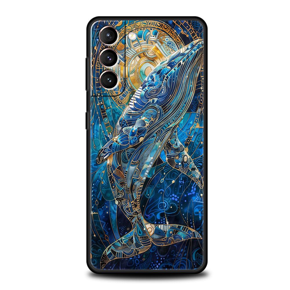 Phone Case Cover for Samsung Galaxy S25 Edge S24 S23 S22 S20 S21 FE Ultra S10 S10E Plus 5G Soft TPU Capas Blue Ocean Fish Capas