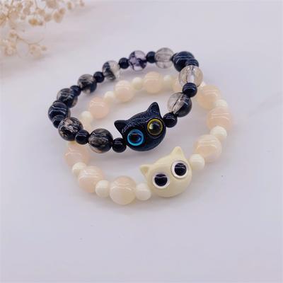 Cat Animal Beaded Bracelet for Women Men Couple Lovely Jewelry Friendship Lover Party Wedding Valentine's Day Gift