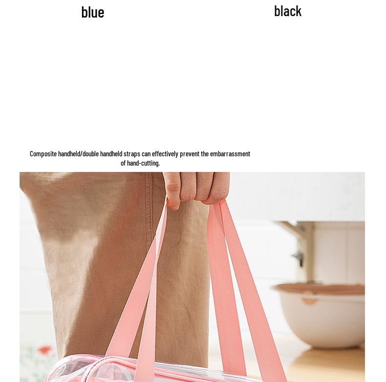 Fresh Clear Makeup Bag - Waterproof, Handheld, Single Shoulder, Toiletry Bag - Customizable