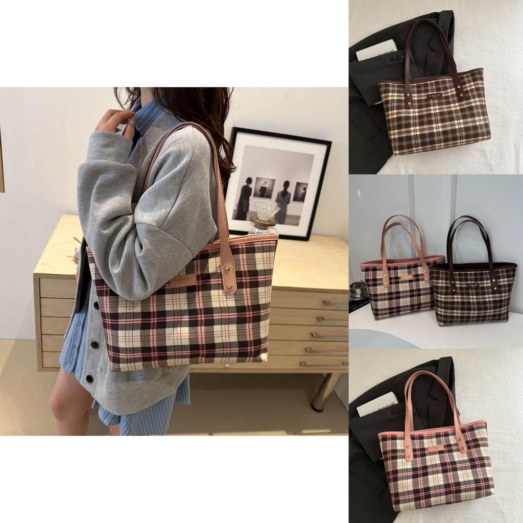 Stylish 2024 Large Capacity Womens Tote Bag For Work Commuting With Chic Checkered Design