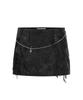 Soea Lace Leather Chain Short Skirt