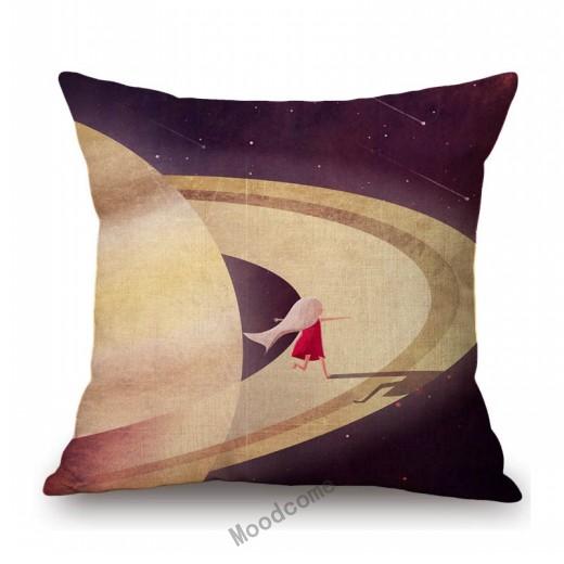 Universe Galaxy Planets Mars Venus Jupiter Astronaut Print Sofa Throw Pillow Cover Restaurant Bookstore Decoration Cushion Cover