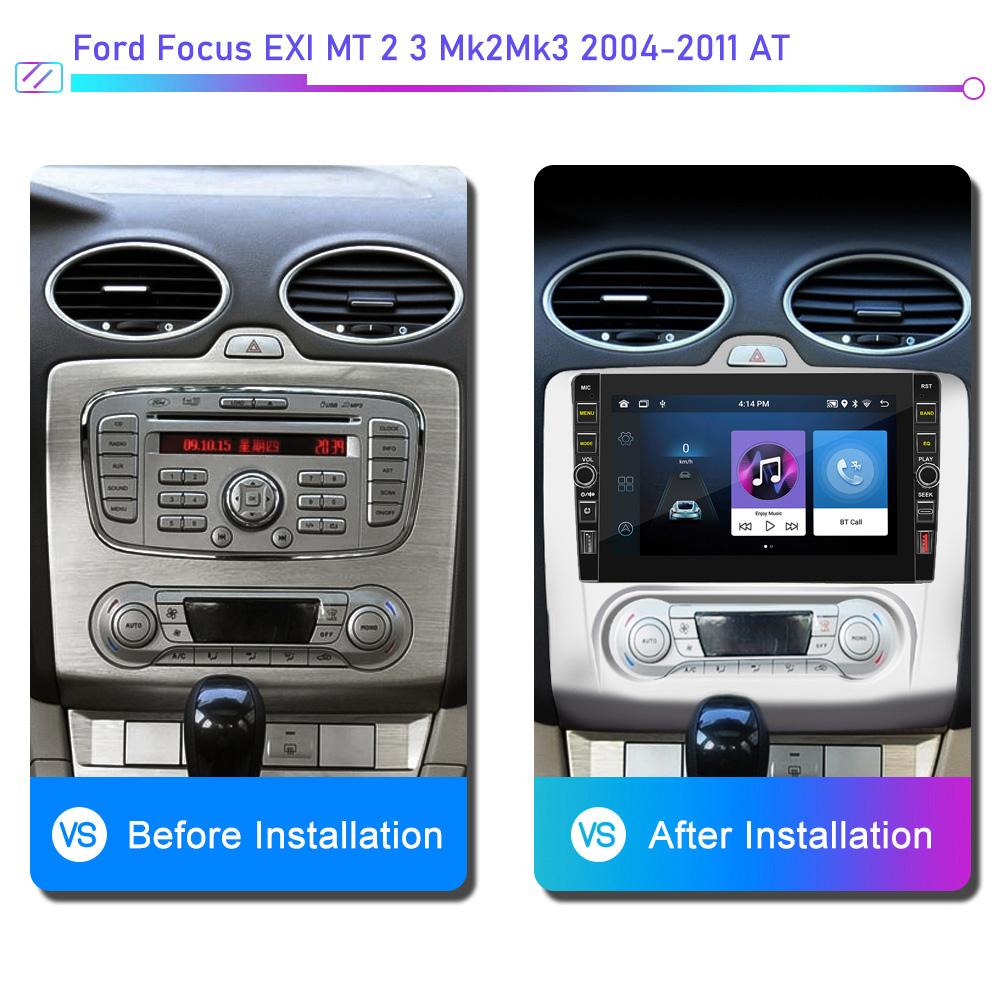 8palcové autorádio Android pro Ford Focus EXI MT AT 2 3 Mk2 Mk3 2004-2011 s knoflíkem Multimediální přehrávač Navigace GPS Carplay 2+32GB
