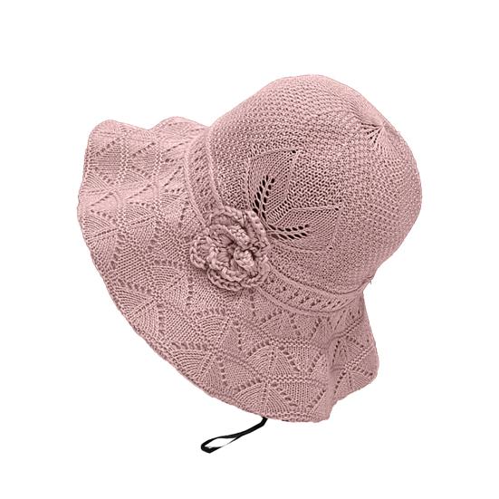 Fisherman Hat Three-Dimensional Flower Decoration Summer Sun Hat Hollow Crochet Large Brim Sun Protection Hat