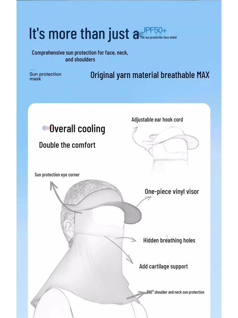Women's Full Face UV Protection Ice Silk Sunscreen Mask for Driving & Cycling