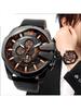 Meg Chief Classic Casual Men's Quartz Watch DZ4291 51mm Black Round Dial and Leather Strap Watch