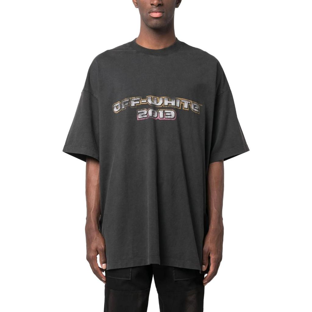 Off-White Digit Bacchus Over Short-Sleeve Tee Black/Multicolor Men Tops OMAA161F23JER0121084