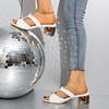 Mode Sommer Peep Toe Strass Sandalen Damen Blumendekor High Heels Pantoletten Frau Mode Weiß Quadratischer Absatz Strand Sandalias Mujer