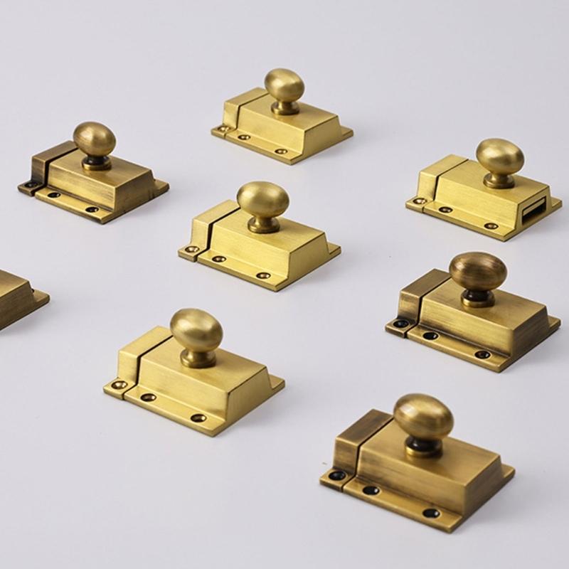 Metal Cabinet Fastener Lock with Receiver Plate for Drawer Fronts, Mounted Cupboard Hardware for Either Opening