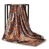 Women Head Wrap Vintage Retro Square Shape Contrast Color Foldable Head Protection Soft Fabric Paisley Print Summer Scarf Female Headwear