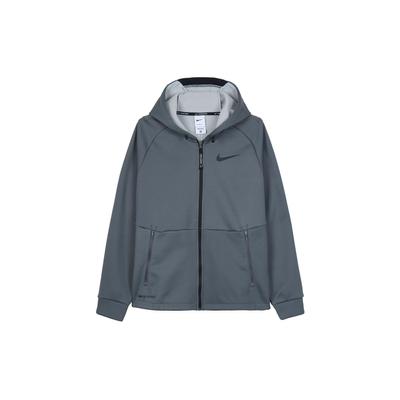 Jaqueta com Capuz e Zíper com Estampa de Logotipo Masculina Roupa Exterior Cinza DD2125-068