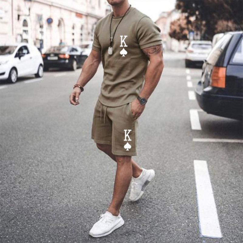 3D Casual Men's T-shirt Set Sportswear For Male Oversized Clothing Short Sleeve Shorts Suit Men T-shirt Suit Summer Beach Shorts