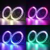 Left + Right RGB 80MM LED Angel Eye Lights Halo Rings APP Control Headlight DRL