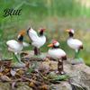 Bird Figurines Resin Red-Crowned Figurines Realistic Statues with Rock Base Mini Landscape Feather Texture Ornaments for Tea Table Rockery Fish Tank
