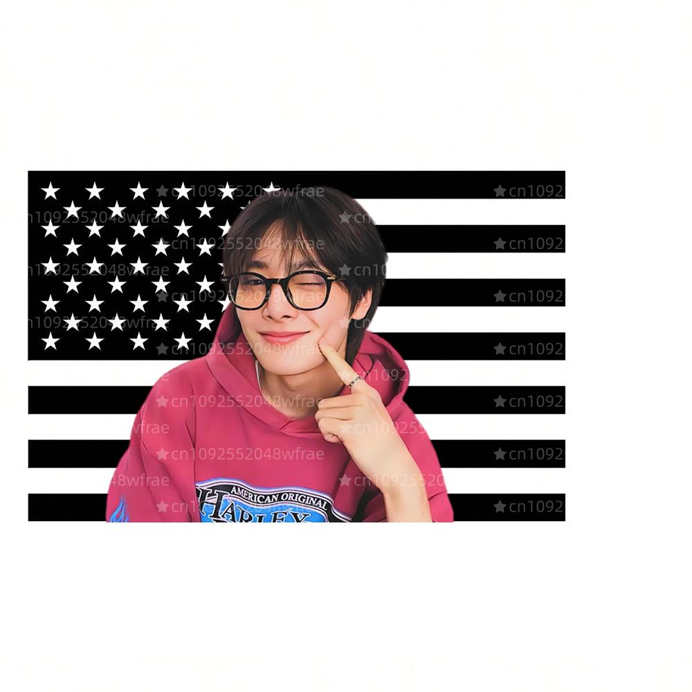 1PC SKZ Yang Jeongin Cute Pink American Flag Banner Tapestry Tour Gift Accommodation Gift Creative Birthday Gift Concert Gift