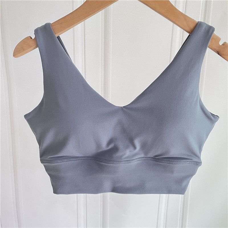 

Sports Intimates Big Sale! Fashion Shockproof Push-up Yoga Vest Workout Bra Running Comfortable Nude Feel Intimates S Fog Blue