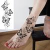 1 Blatt Totenkopf Schmetterling Rose Temporäre Tattoos Für Frauen Männer Hände Fuß Nacken,Temp Fake Tattoo Aufkleber Langanhaltend Wasserdicht
