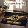 Custom Rug Boston Bruins Pattern Print Name Text Soft Non‑Slip Floor Carpet for Home Indoor Decoration