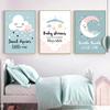 Moderne Kindergarten Kinderzimmer Leinwand Cartoon Malerei Wolken Mond Stern Raum Liebe Dekorative Malerei Kinder Wand Kunst