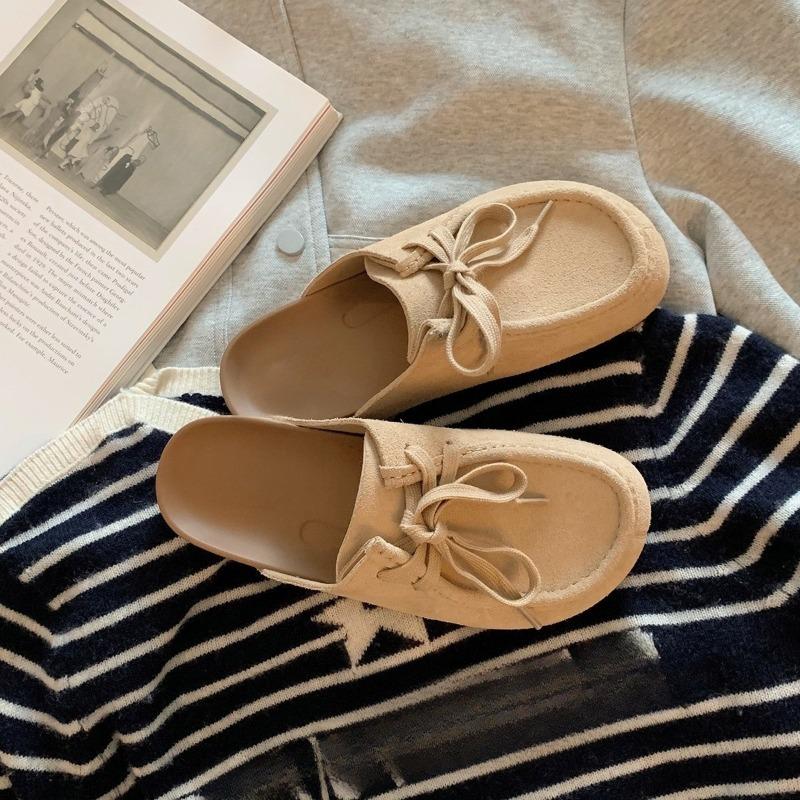 

Ретро Туфли с завязками на пальцах, Обувь на одной педали, Универсальные полушлепанцы, Девушка Весна 40 абрикосовый