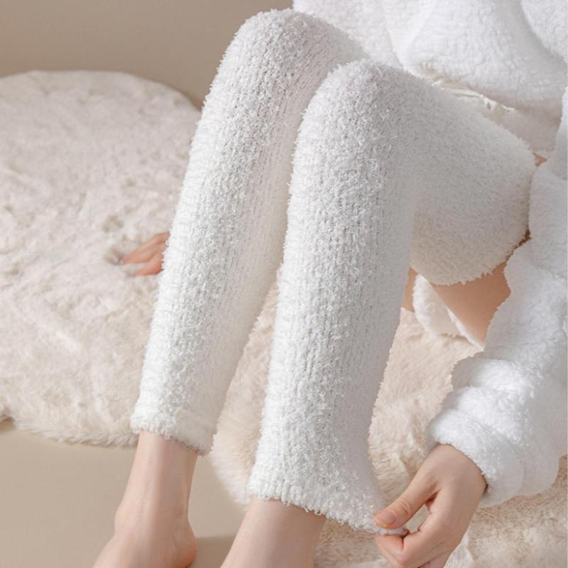 1 Paar Warmes Korallenfleece Kniebandagen Über das Knie Bequem Damenstrumpfwaren Damen Dicke Lange Schlauchsocken