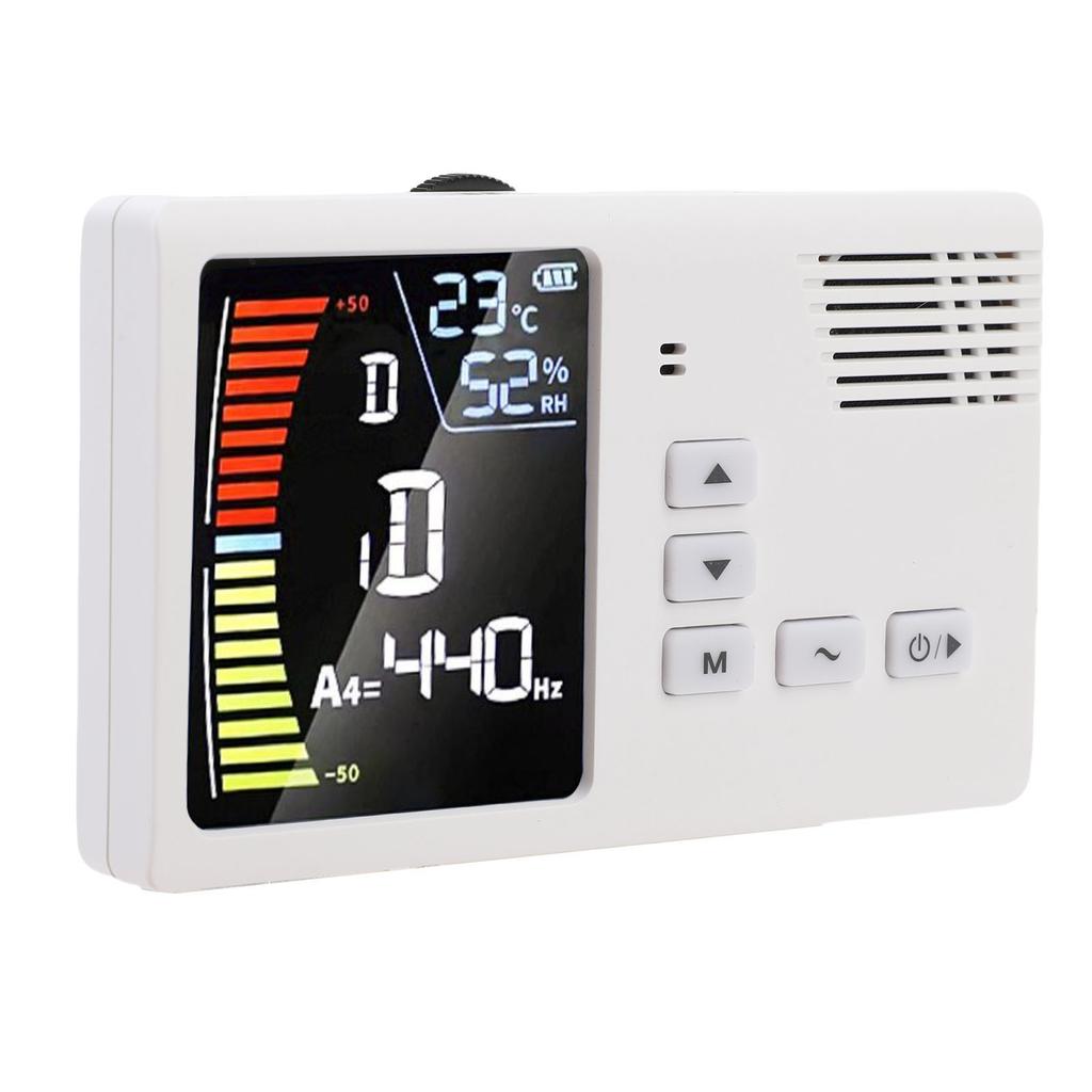 Metronome Tuner Rechargeable LED Display 3 In 1 Digital Tuner Tone Generator for Guzheng Guqin Erhu Pipa White