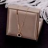 Gold Stainless Steel Roman Digital Wafer Pendant Necklace for Women Charm Chain of Clavicle Jewelry Accessory