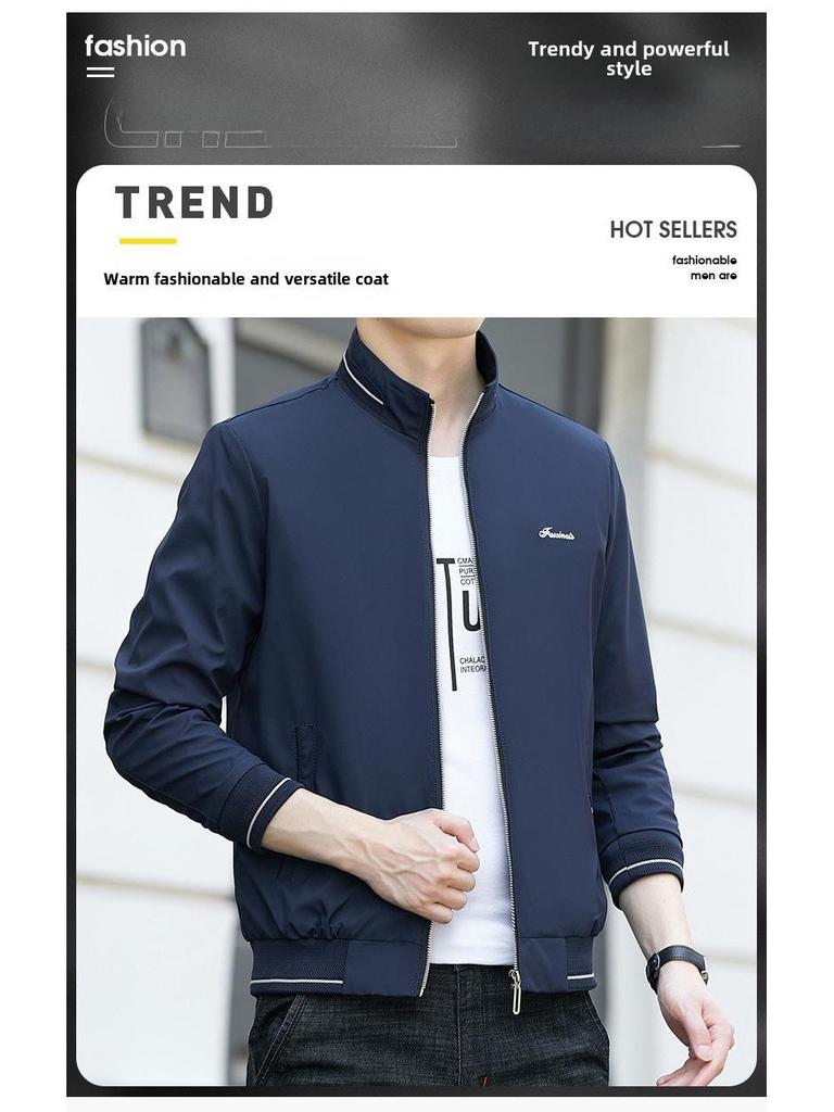 Men's Loose Fit Jacket - Spring & Autumn, Plus Velvet Warmth, Casual Thin Coat, Large Size.