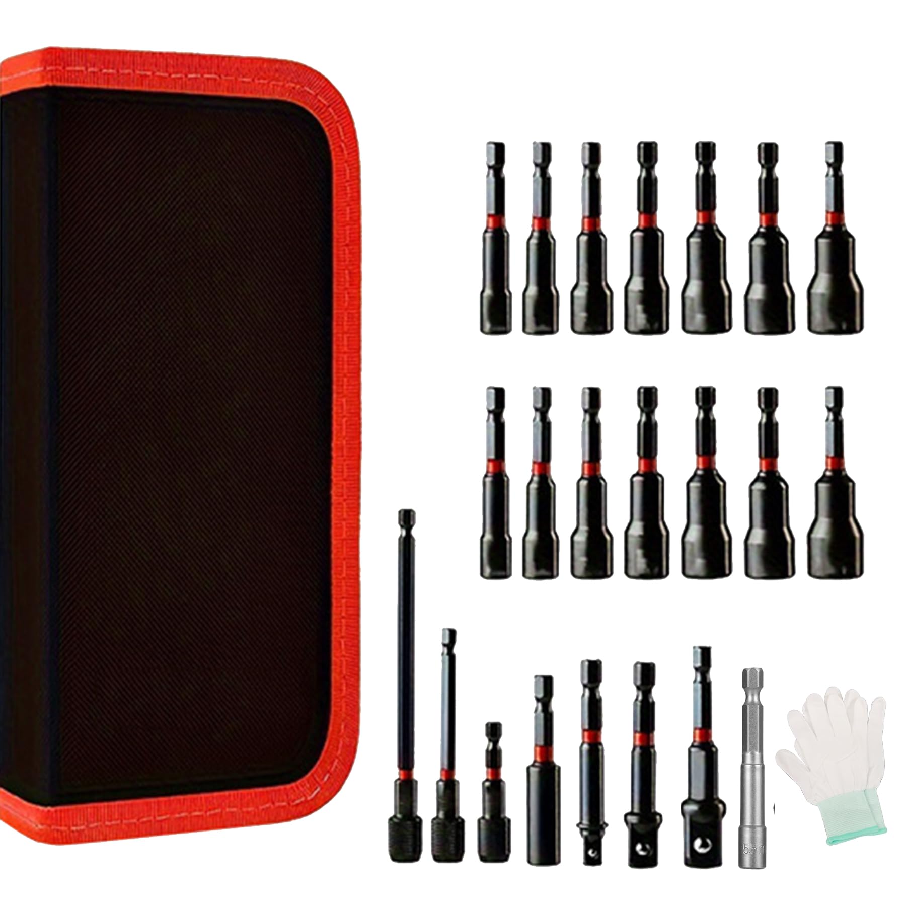 

XXIAOTIAN Socket Set with Set of Impact Socket for Electric Drill Socket Bit Extension Case Gloves of 22 Magnet, 24, Socket, Driver, Adapter, Holder,