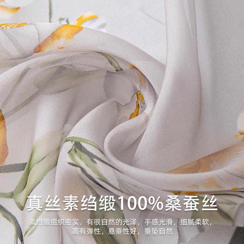 Mulberry Silk Scarf Women's Shawl Dual-use Spring Summer New Style Fashionable High-end Printed External Wear