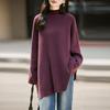 Women's 100% Wool High Neck Shawl Cape Sweater - Loose Fit, Cozy Autumn/Winter Pullover