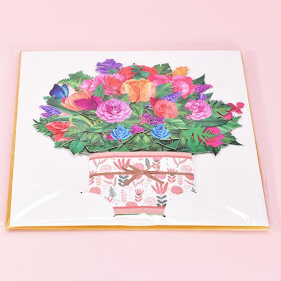 Blumenkarte Schönes Mehrfarbiges Papier Muttertag Blume 3D Karte für Mama