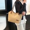 Urban simple tote bag versatile trend solid color bag women's new fashionable large-capacity underarm shoulder bag