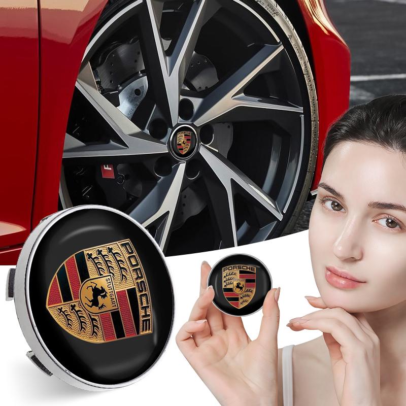 4 ks Krytky středu kola automobilu Kryt středu ráfku Prachotěsný kryt Emblém Příslušenství pro automobily Pro Porsche 911 Cayenne Panamera Macan Boxster Carrera GT 928 944