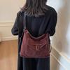 Large-capacity tote bag women's 2025 Korean version of the new fashionable versatile shoulder bag simple casual texture oblique span bag