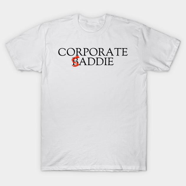 

Men Black Print T-shirt Corporate Baddie/Saddie No-Cut Transfer Paper Print Cotton Tshirt 2XL білий