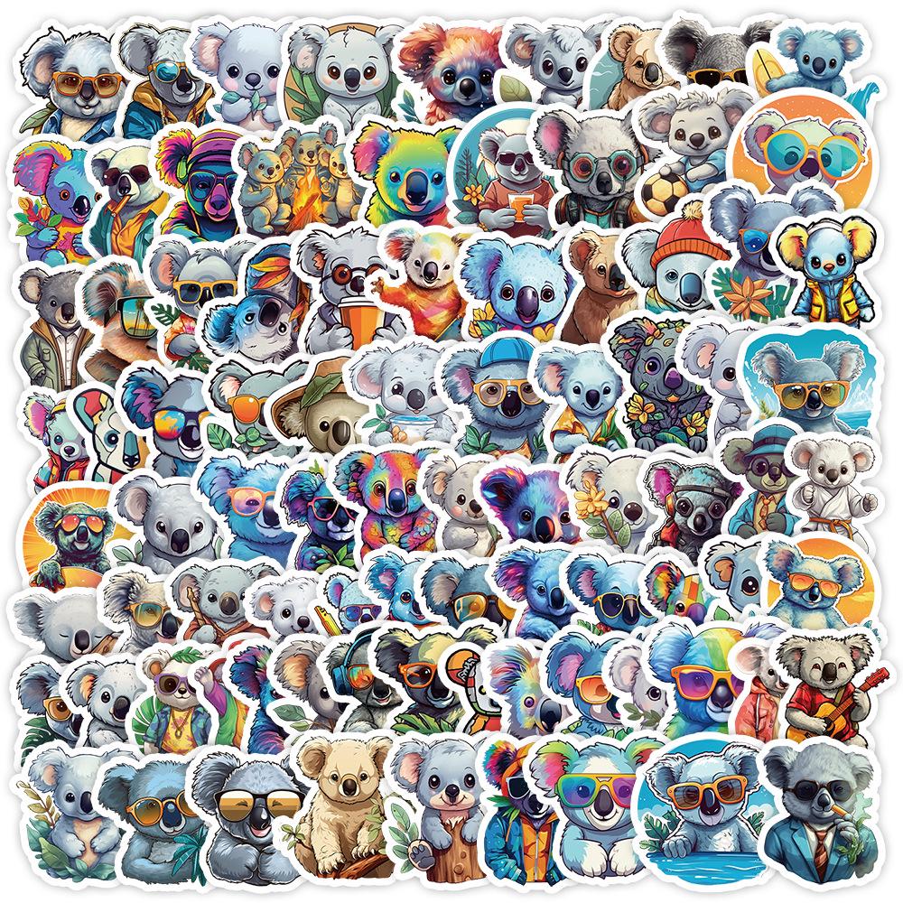 100 Cute Koala Cartoon Stickers for Kids DIY Decoration – Water Bottles, Luggage, More