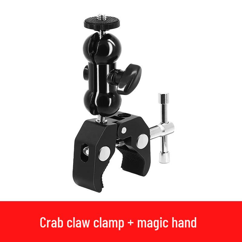 Mobile Live Streaming Stand with Metal Extension, Rotating Ball Head & Double 1/4 Clip - Multi-functional Desktop Magic Arm.