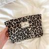 Leopard Print Cosmetic Bag Portable Travel Makeup Organizer Handbag