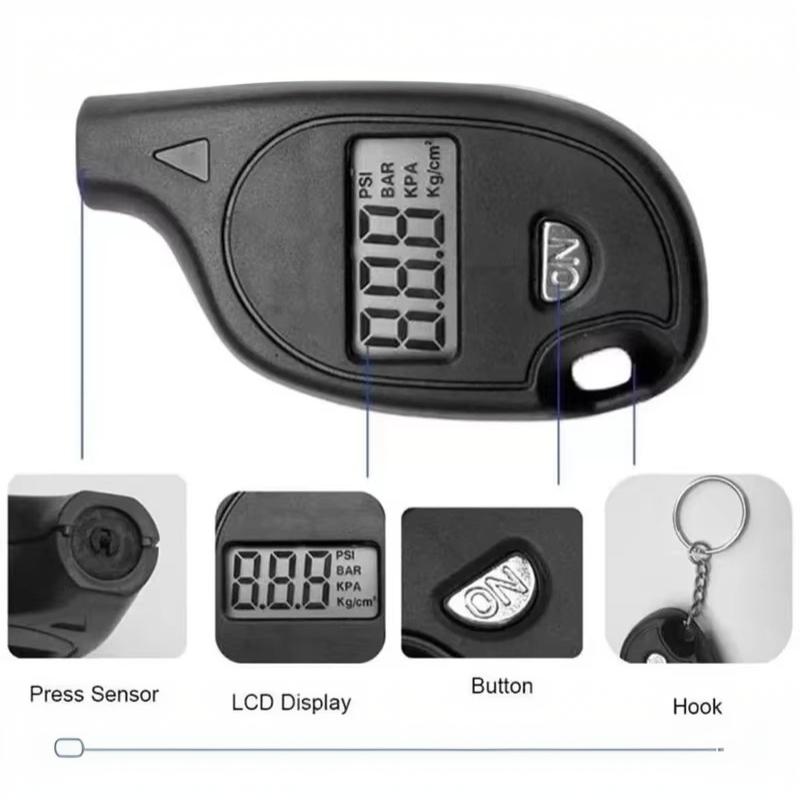 Digital Tire Pressure Gauge Wide Measurement Range LCD Display Air Pressure Tester for Car Motorcycle Truck Garage Repair Work