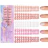 150pcs 3-IN-1 Press On Nails Nude Color Wearable Fake Nail Tips Full Cover Artificial Fingernails Almond Ballet Nail Extensions