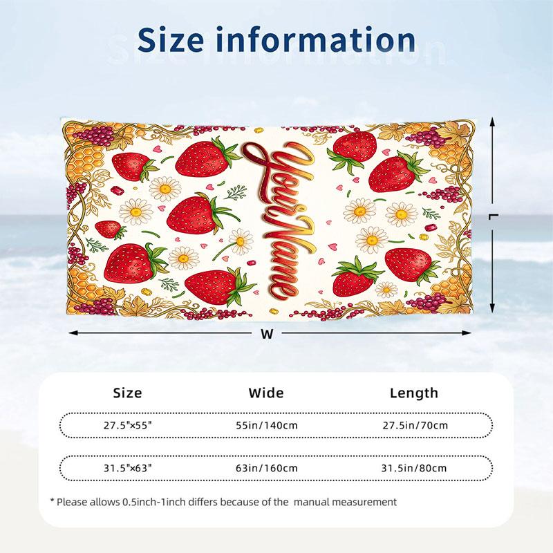 Decorative Artwork Theme Beach Towel Personalized Custom Name & Text Soft Quick Dry Beach Towel for Swimming Travel