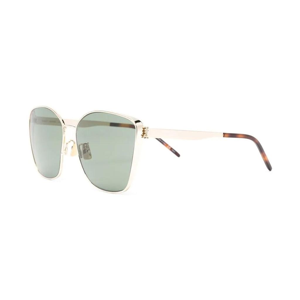 Saint Laurent Logo Square Sunglasses Women sunglasses Gold SLM98003