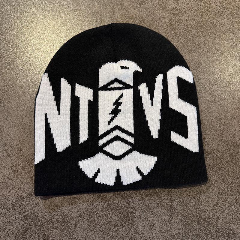 Blocked Fashion Color Letter Pattern Neutral Casual Warm Knitted Hat Winter For