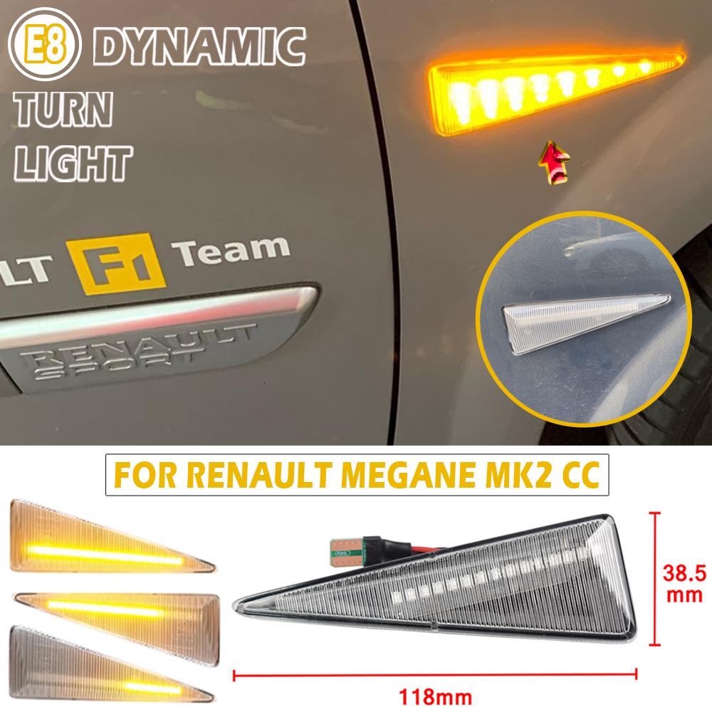 2Pcs Car Dynamic LED Side Marker Light Turn Signal Canbus For Renault MK4 Vel Satis Wind Avantime Megane 2 Scenic 2 Espace