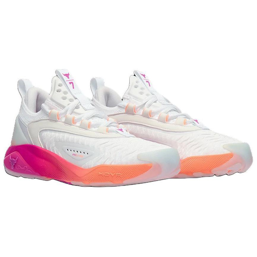 Under Armour Project Rock 7 White Vivid Magenta Women Sneakers 3027601-101