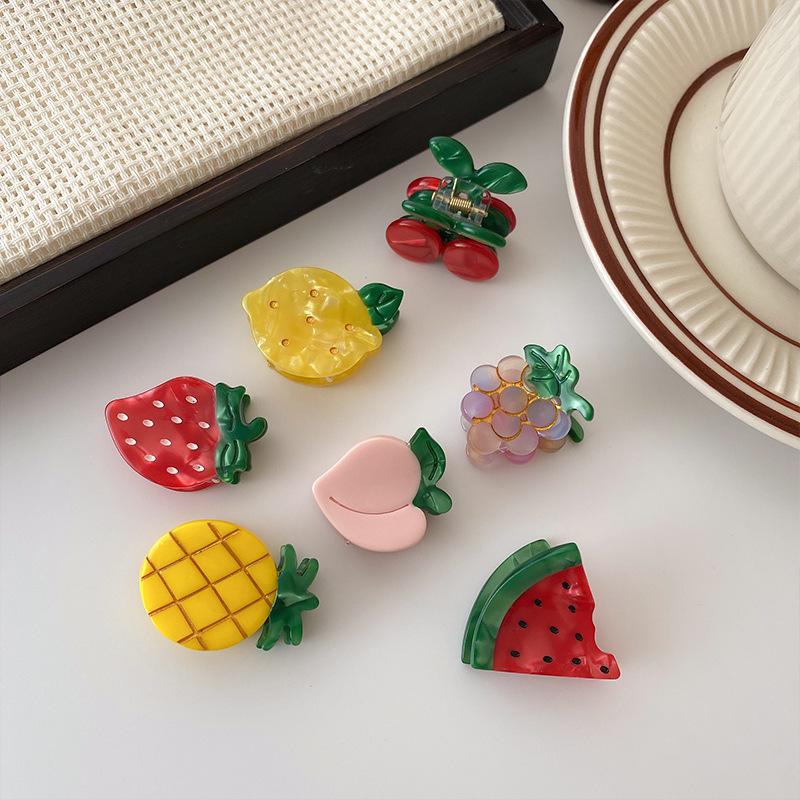 Cute Fruit Mini Hair Clips - Strawberry & Cherry Baby Bang Clips