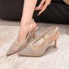 9-1 Fashion pointed mesh high-heeled single shoes nightclub new thin-heeled women's shoes