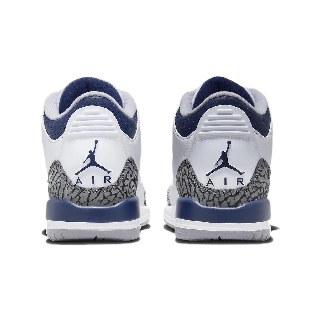 Air Jordan 3 Retro GS Midnight Navy Kids Sneakers White Cement-Grey Black DM0967-140