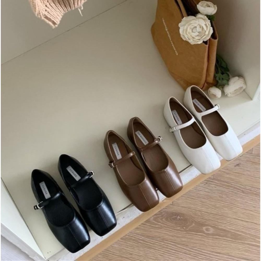 New Luxury Square Toe Women Ballet Flats Fashion SOft Sole Shoes 2026 Spring Ladies Elegant Street Style Mary Jane Shoes